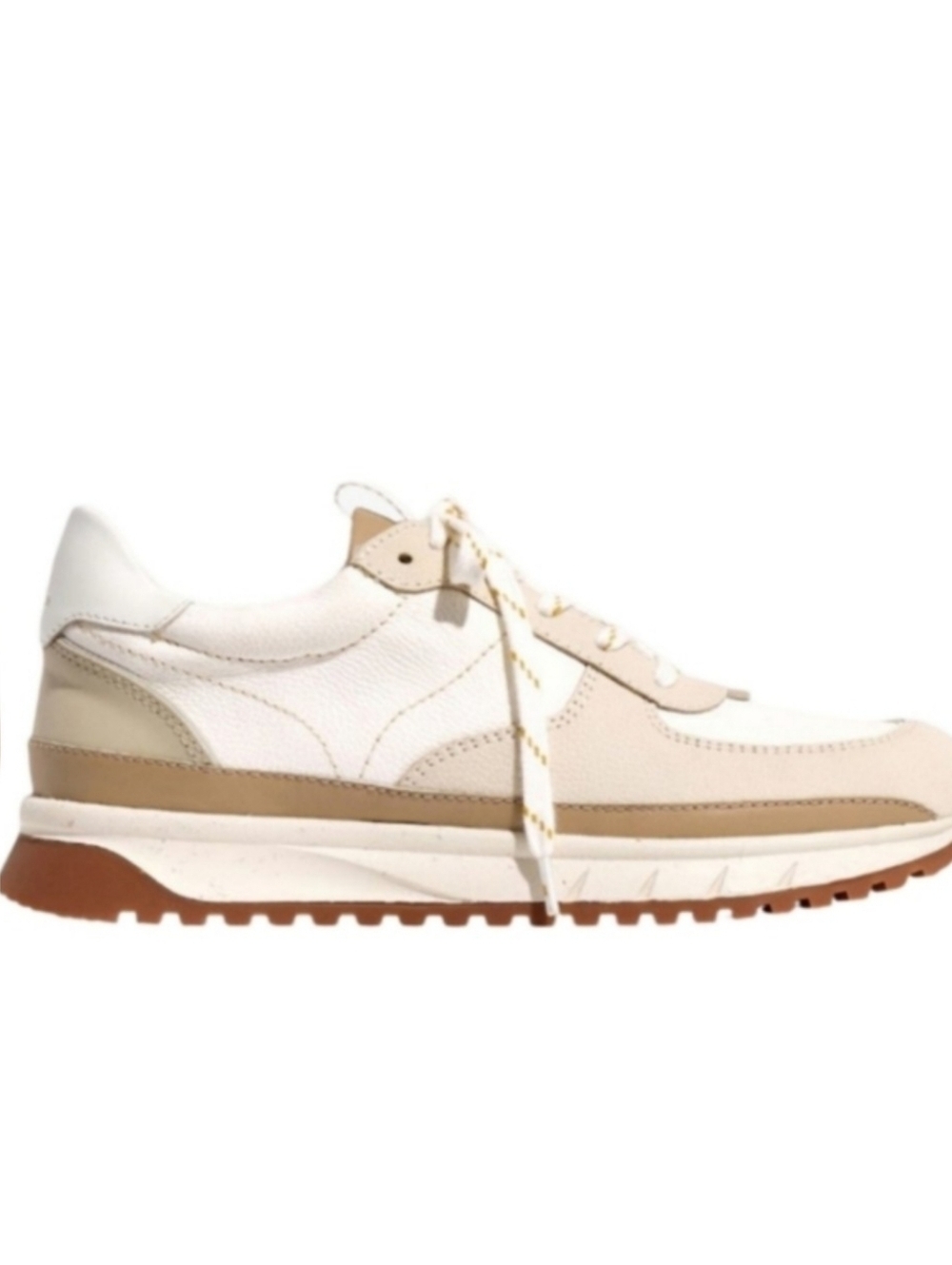 Madewell Kickoff Trainer Sneakers Antique White Multi Size 8.5 Sustainable Leath